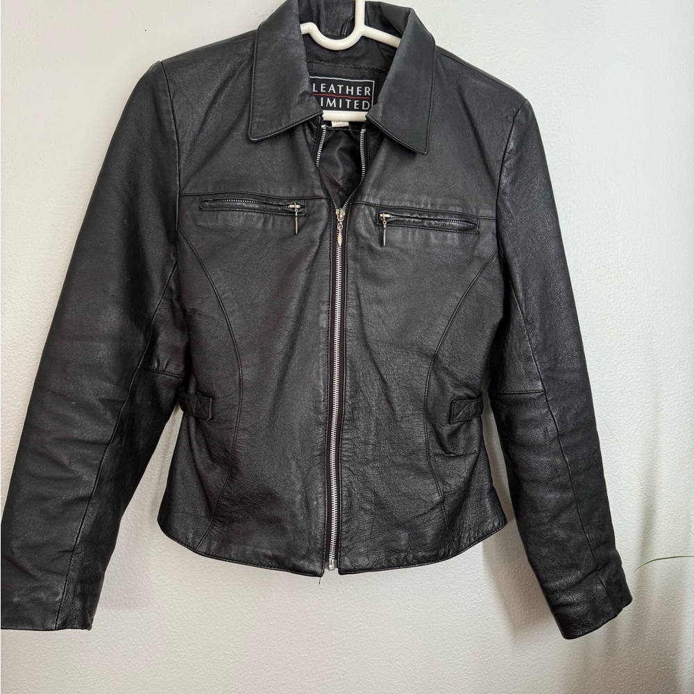 Limited vintage Black Leather Jacket
